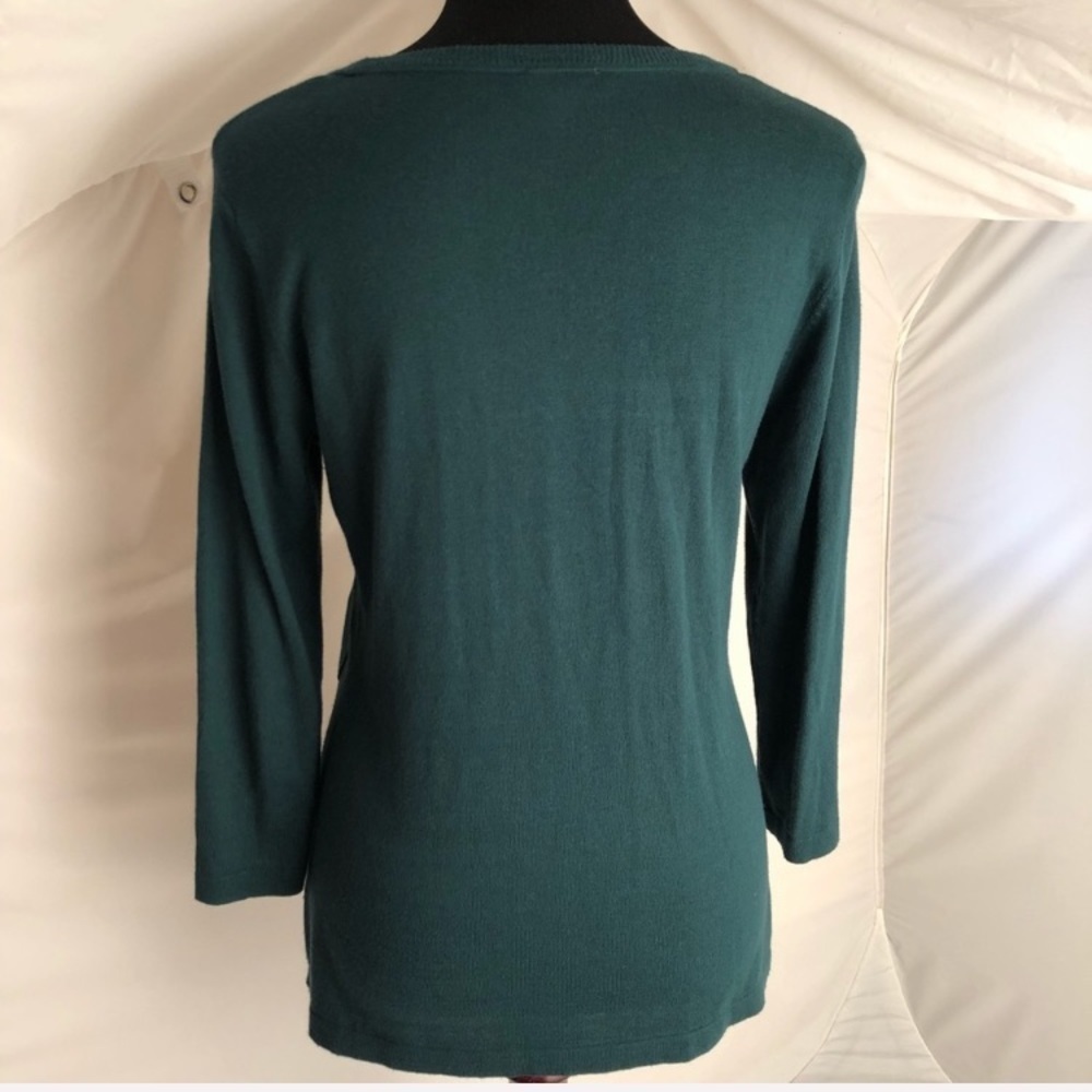 Vince Camuto hunter green fitted sweater M - Picture 3 of 8
